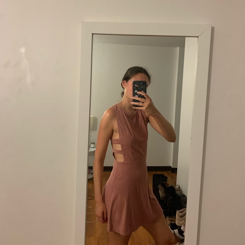 ILLA ILLA pink corduroy cutout dress size medium